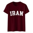 thumbnail image 1 of Camiseta de Manga Corta Impresa de Cuello Alto para las Mujeres, Tops de Cuello Redondo para las Mujeres Mezcla de Poliéster de Spandex de Uso Diario Casual, 1 of 5