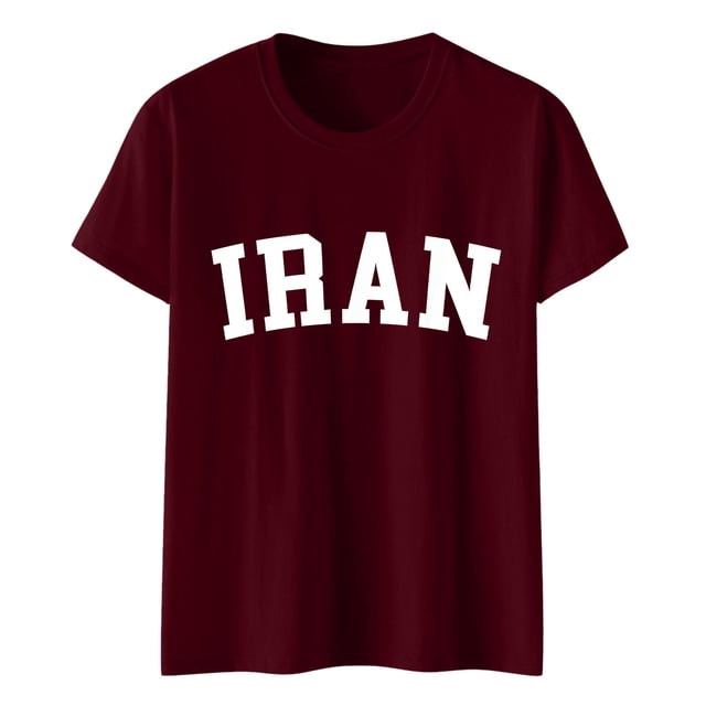 Camiseta de Manga Corta Impresa de Cuello Alto para las Mujeres, Tops de Cuello Redondo para las Mujeres Mezcla de Poliéster de Spandex de Uso Diario Casual