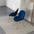 thumbnail image 6 of Berwick Mid Century Modern Velvet Chair with Gold Metal Leg in Blue Set of 2, 6 of 7