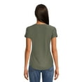 thumbnail image 3 of No Boundaries Women's Junior's Brushed V-Neck Short Sleeve T-Shirt, 3 of 5