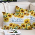 thumbnail image 2 of Sunflowers Throw Pillow Covers, Yellow Flowers Summer Botanical Pastoral Wooden Soft Breathable Pillow Cases with Invisible Zipper, Queen Size Pillowcases for Couch Bed Sofa Chair 20x30 Inches, 2 of 9