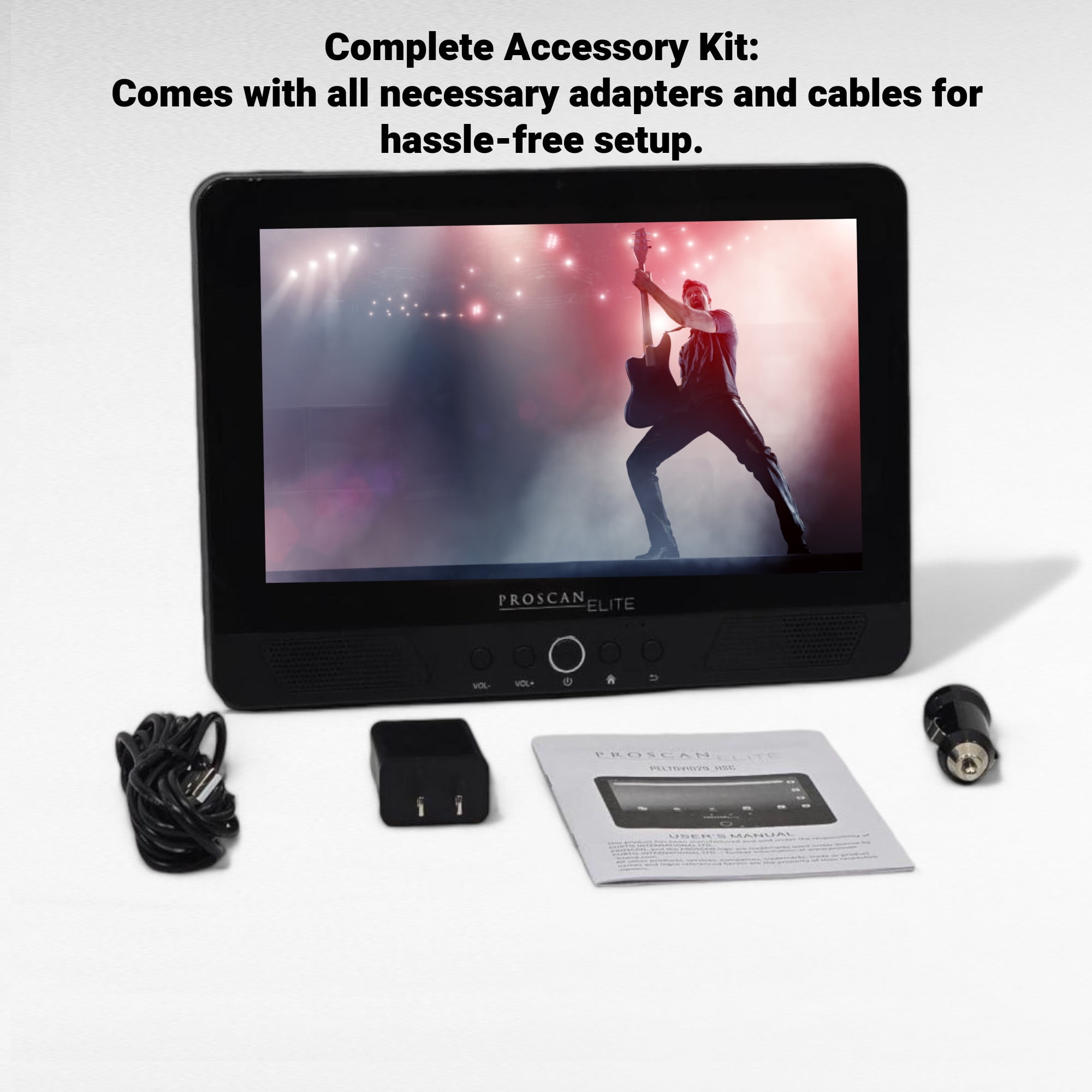Restored Proscan Elite 10.1" Quad Core Tablet Portable DVD Combo 2GB/32GB Storage Android 11 PELTDV1029 (Refurbished)