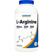 Nutricost L-Arginine 500mg, 300 Capsules - Vegetarian Health Supplement