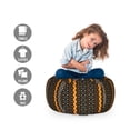 thumbnail image 2 of Abstract Storage Toy Bag Chair, Pattern Folk Vertical Zig Zag Motif, Stuffed Animal Organizer Washable Bag, Large Size, Marigold and Black, by Ambesonne, 2 of 3