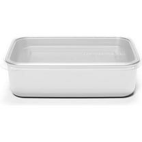 U-Konserve Stainless Steel Rectangle Food Storage Bento Box Container, Leak Proof Silicone Lid Dishwasher Safe - Plastic Free, 45oz (Clear Lid)