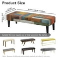 thumbnail image 3 of POLERO Color Wooden Patchwork Bench Seat Cover Christmas Decoration Washable Bench Cushion Cover with Elastic Band Rectangle Seat Protector for Bedroom, Living Room, Patio, 3 of 7
