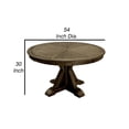 thumbnail image 5 of Benjara Round Solid Wood Dining Table with Pedestal Base- Light Oak Brown, 5 of 10