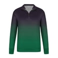 thumbnail image 5 of Miluxas Men's Quarter-Zip Pullover Gradient Color Sweatshirt, Loose Casual Long Sleeve Outdoor Sports Golf Shirts Green, 5 of 5