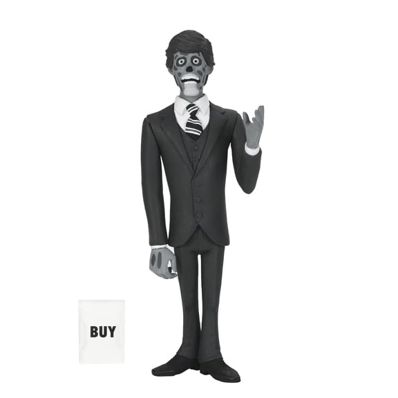 They Live - 6” Scale Action Figure - Toony Terrors Alien in Suit Silver Screen Edition - Solid Cases