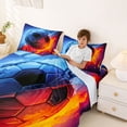 thumbnail image 3 of Erosebridal Teens Abstract Flame Soccer Bed Sheets 4pcs,Sport Football Gamer King Sheets for Kids Boys Girls,Super Cozy Room Decor, 3 of 5