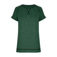 thumbnail image 4 of SDNall Summer T-Shirt for Women Solid Color Short Sleeve Casual Round Neck Side Split Fashion T-Shirt Short Sleeve Round Neck T-Shirt (Green,Sizes:S-2XL), 4 of 9