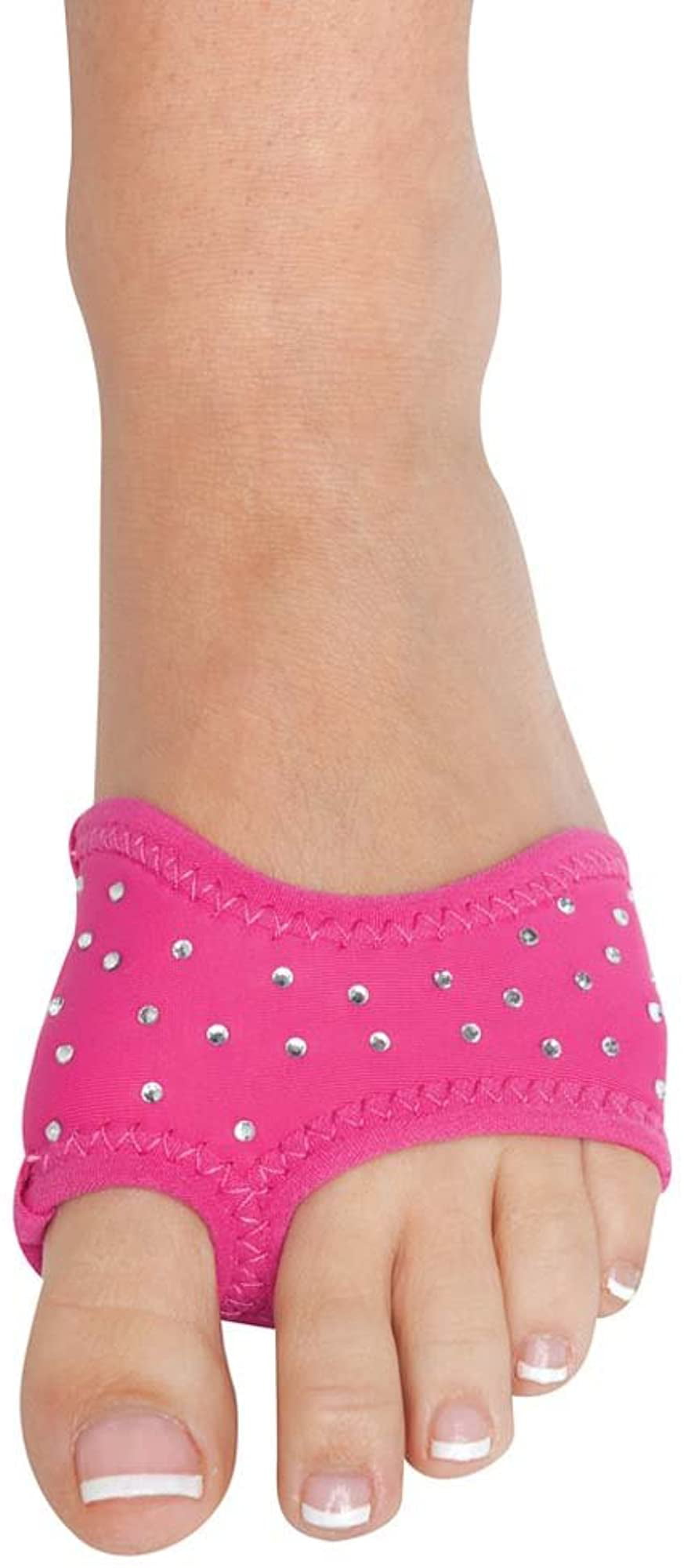 1 Pair Girls/Women Danshuz Pink Zebra Print Neoprene Half Sole Dance Shoes