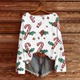 thumbnail image 3 of Women's Round Neck Lightweight Sweater Casual Long Sleeve Christmas Print Knit Pullover for Fall and Winter, Merry Christmas Design, Cozy and Festive, Great as Christmas Sweaters for Women ,White,2XL, 3 of 5