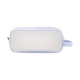 thumbnail image 1 of Clearance! Large Grid Mesh Pencil Case 2 Compartment Pen Bag Clear Handheld Multifunction Pencil Pouch Transparent Makeup Bag for Teen Student College Business Travel Office Adult Purple Multi-Color, 1 of 7
