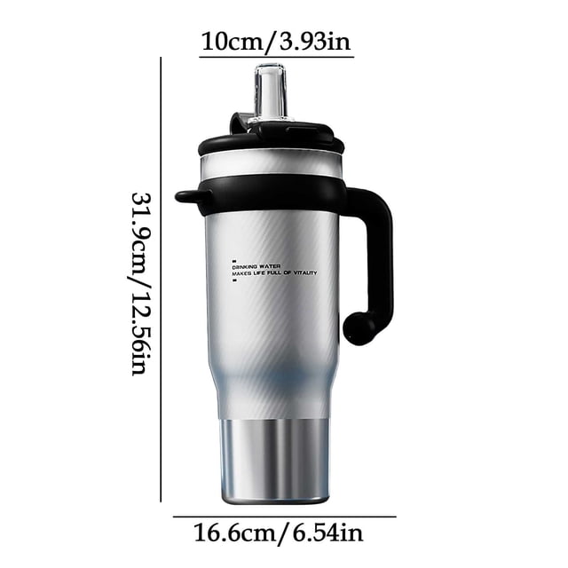 Vaso térmico de 40 oz con tapa de acero inoxidable Iceberg, gran capacidad, con pajita, ideal para viajes en coche, con aislamiento al vacío, perfecto para el hogar, la oficina o el gimnasio.