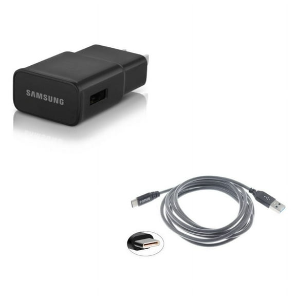 Type-C 6ft USB Cable w Adaptive Fast Home Charger G8P for OnePlus 5T, 6, 6T, 7 Pro - Razer Phone 2 - RED Hydrogen One - Samsung Galaxy Tab S3 9.7 S9 Plus, S8  S8, S10e S10 Plus active 5G