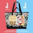 thumbnail image 4 of WOBOGO Malus Spectabilis Tote Cooler Bag Fold Flat Insulated Shopping Bag With Zipper For Work Picnic Beach Use 18×6.7×24in, 4 of 8