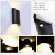 thumbnail image 2 of Aplique LED de pared para interior de 10 W, IP66, de aluminio, resistente al agua, con foco COB, para exterior, para salón, escalera, pasillo, dormitorio, jardín, puerta, balcón, camino, negro/blanco, 2 of 5