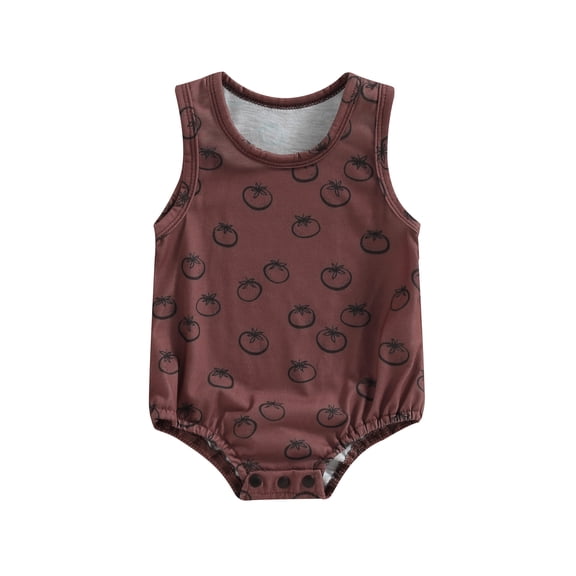 Bagilaanoe Newborn Baby Girl Boy Rompers Print Sleeveless Bodysuit 3M 6M 12M 18M Infant Summer Casual One Piece Jumpsuit