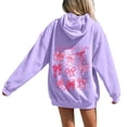 thumbnail image 6 of Multiple Bow Scripture Print Hoodie Women's Oversized Drawstring Pullover Sweatshirt for Fall Winter Casual Outfits, 6 of 9