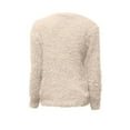 thumbnail image 5 of Women's Mohair Blend Sweater Candy Color Crewneck Soft Knit Pullover (Khaki, M), 5 of 5