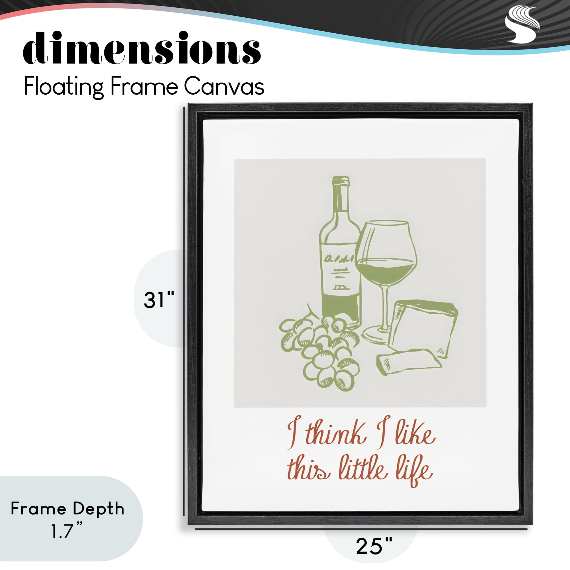 Stupell Industries I Think I Like This Little Life Black Framed Floater Canvas Wall Art, design by The Prints Vibe