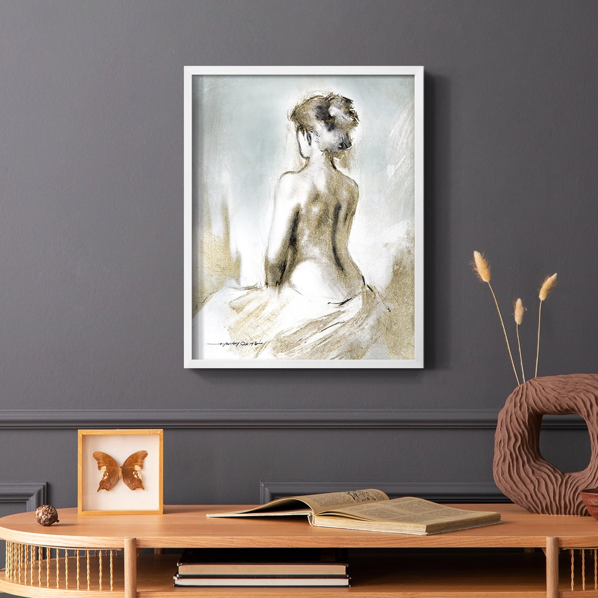 Figure in Golden Light II in Paper Solid Wood 8 x 10 Framed Print
