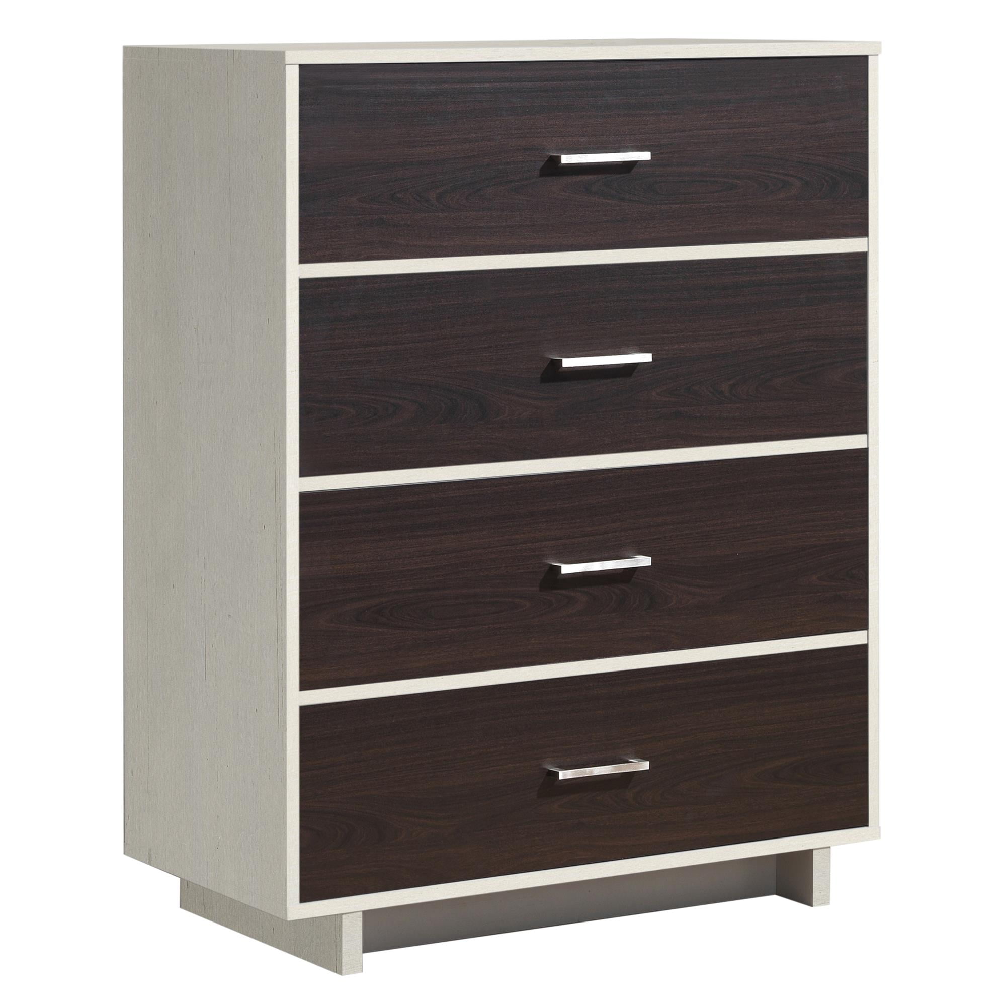 Ameriwood Home Colebrook 4 Drawer Dresser, Multiple Colors - Ivory/Espresso