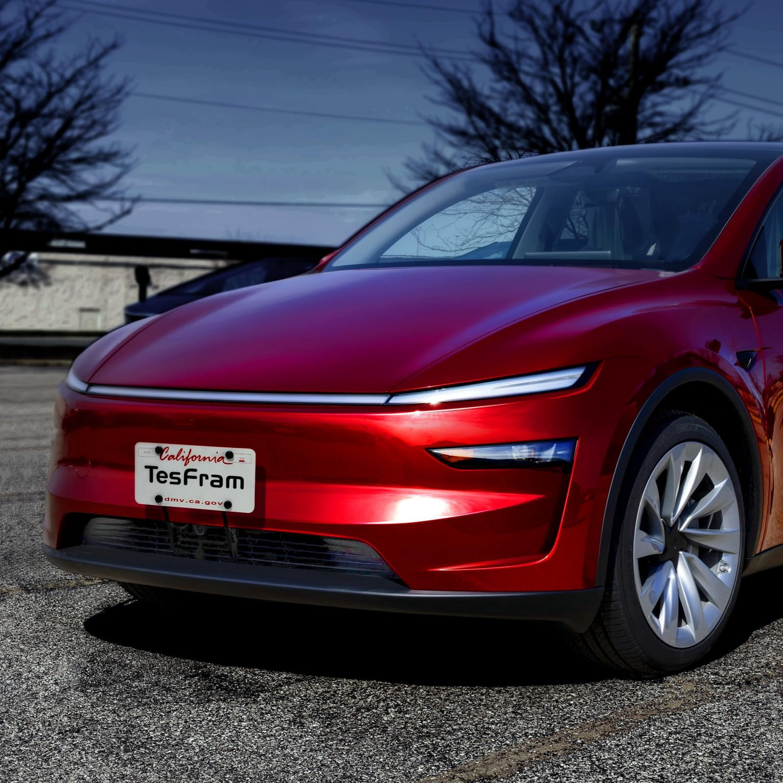 2026 Tesla Model Y Juniper License Plate Holder - Unobstructed Camera Visibility - No Drill Front License Plate Bracket Mounting Kit with Anti Theft Features (Fit Model Y Premium ONLY)