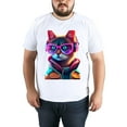 thumbnail image 4 of Men Summer CasualCat Graphic Print Round Neck Short Sleeve T Shirt Tee Tops Basic Vacation Wear Sizes XS-5XL, 4 of 5