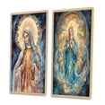 thumbnail image 3 of Designart "Celestial Virgin Mary Divine Representation I" Christianism Framed Wall Art Set Of 2 - Traditional Blue Gallery Wall Frame Set For Home Decor, 3 of 6