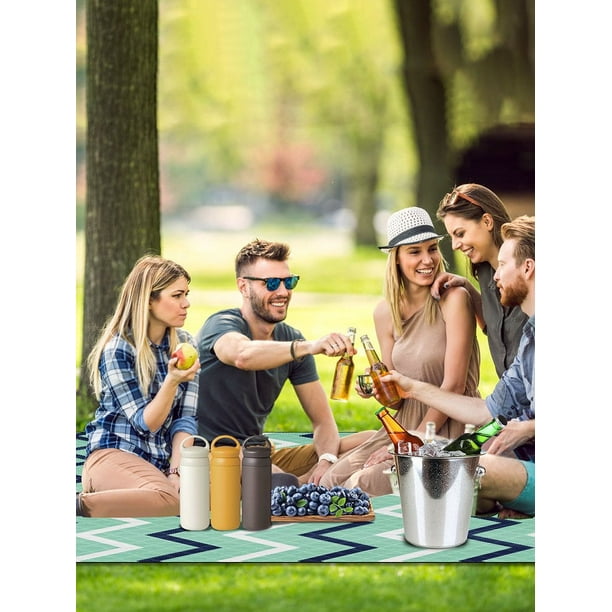 POINTERTECK Picnic Blanket Beach Blanket Picnic Blanket with Carry Handle Large Outdoor Beach Blanket 3 Layer Waterproof Picnic Mat Boho Foldable Portable 78.7x 78.7in Walmart
