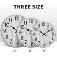 thumbnail image 3 of Wall Clock, 10 Inch Wall Clocks Battery Operated Silent Non Ticking, Round Wooden Rustic Clocks Decor for Kitchen, Bathroom, Living Room, Home, Bedrooms, Office (Navy Blue), 3 of 7