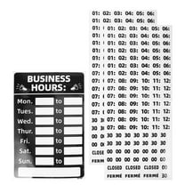 1 Set Business Hours Sign Business Time Sign Store Hours Sign Restaurant Door Sign