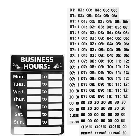 1 Set Business Hours Sign Business Time Sign Store Hours Sign Restaurant Door Sign
