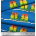 thumbnail image 3 of Soimoi Cotton Jersey Fabric Branch & Colorful Parrot Bird Print Fabric by Yard 58 Inch Wide, 3 of 3