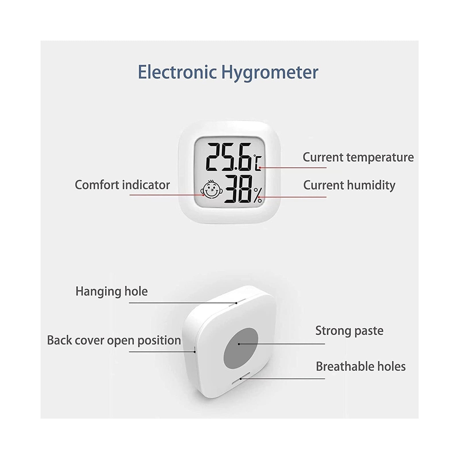 LCD Digital Thermometer Hygrometer Indoor Electronic Temperature Hygrometer Sensor Meter ,Pool Essentials