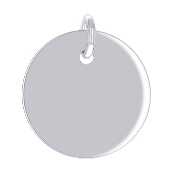 925 Sterling Silver Unisex Engravable Disc Round Fashion Charm Pendant Necklace Pendant for Women