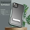 thumbnail image 6 of Encased Exos-Armor Designed for iPhone 14 Case with Belt Clip Holster and Durable Metal Kickstand (Gray), 6 of 12