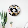 thumbnail image 4 of 14 Inch Wall Clock Battery Operated Silent Clock Decorative for Office, Kitchen, Outdoor, Living Room，Beautiful White Black Marble Luxury Geometric Pretty, 4 of 4