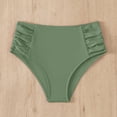 thumbnail image 6 of Arnsht Women's High Waisted Bikini Bottom Tummy Control Ruched Bathing Suit Solid Soft Comfortable Breathable Swim Bottom Green L, 6 of 6