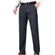 thumbnail image 1 of Puntoco Pantalones de traje con cremallera y bolsillo para hombre, pantalones de tubo recto para negocios, pantalones de color liso, 1 of 7