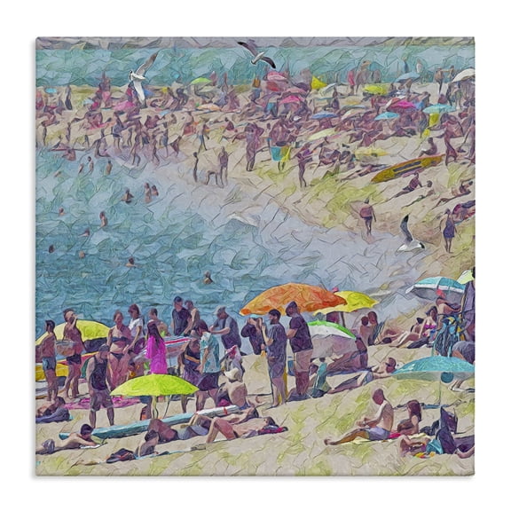 Stupell Industries Contemporary Abstract People on Beach Canvas Art, 24 x 24, by Steve Hunziker