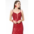 thumbnail image 3 of Women's Elizabeth K Sequin Mermaid Gown Gl2950 Burgundy Size 3XL, 3 of 4