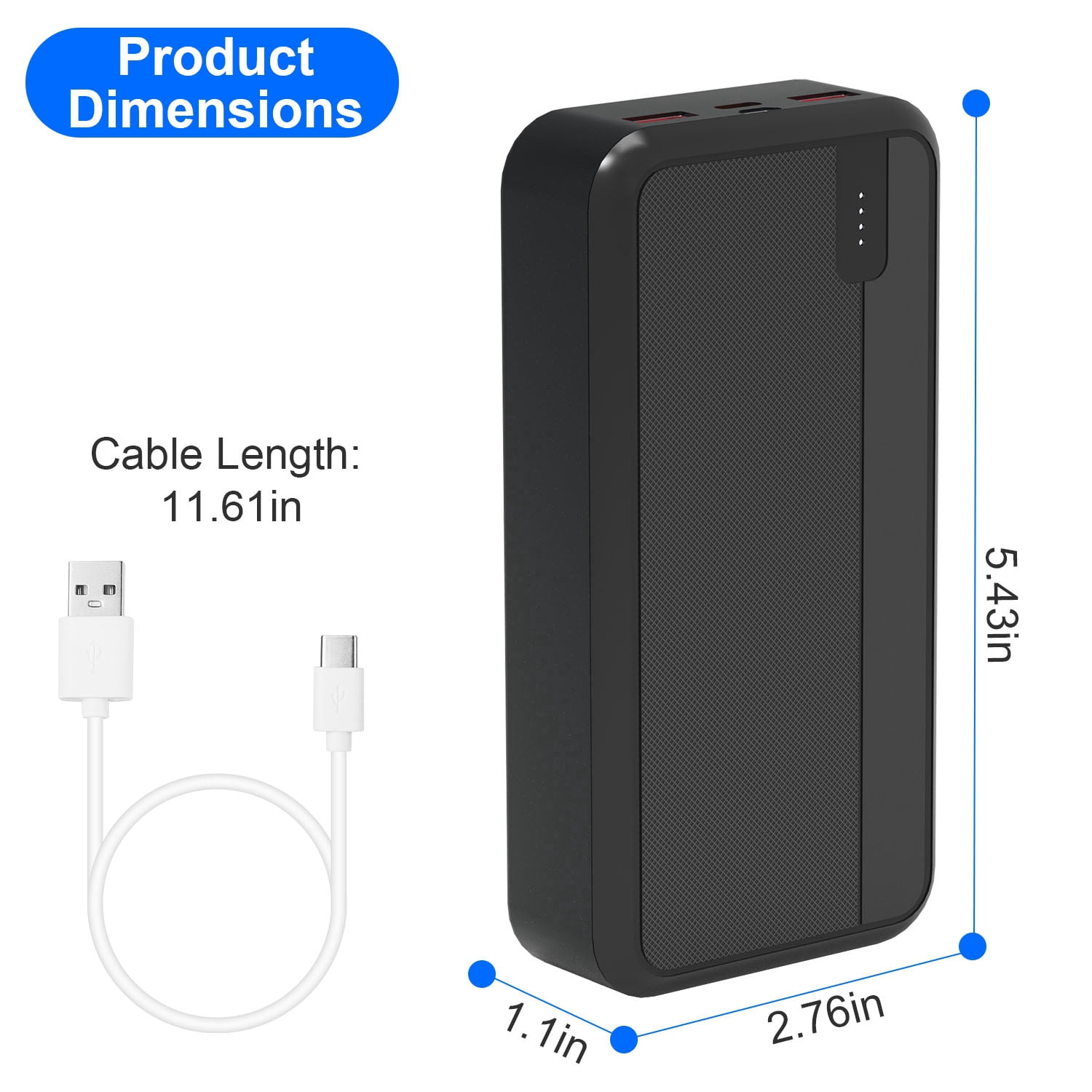 iMounTEK Power Bank 20000mAh 22.5W Fast Charging Huge Capacity External Battery Pack for Most Electronic Devices, White