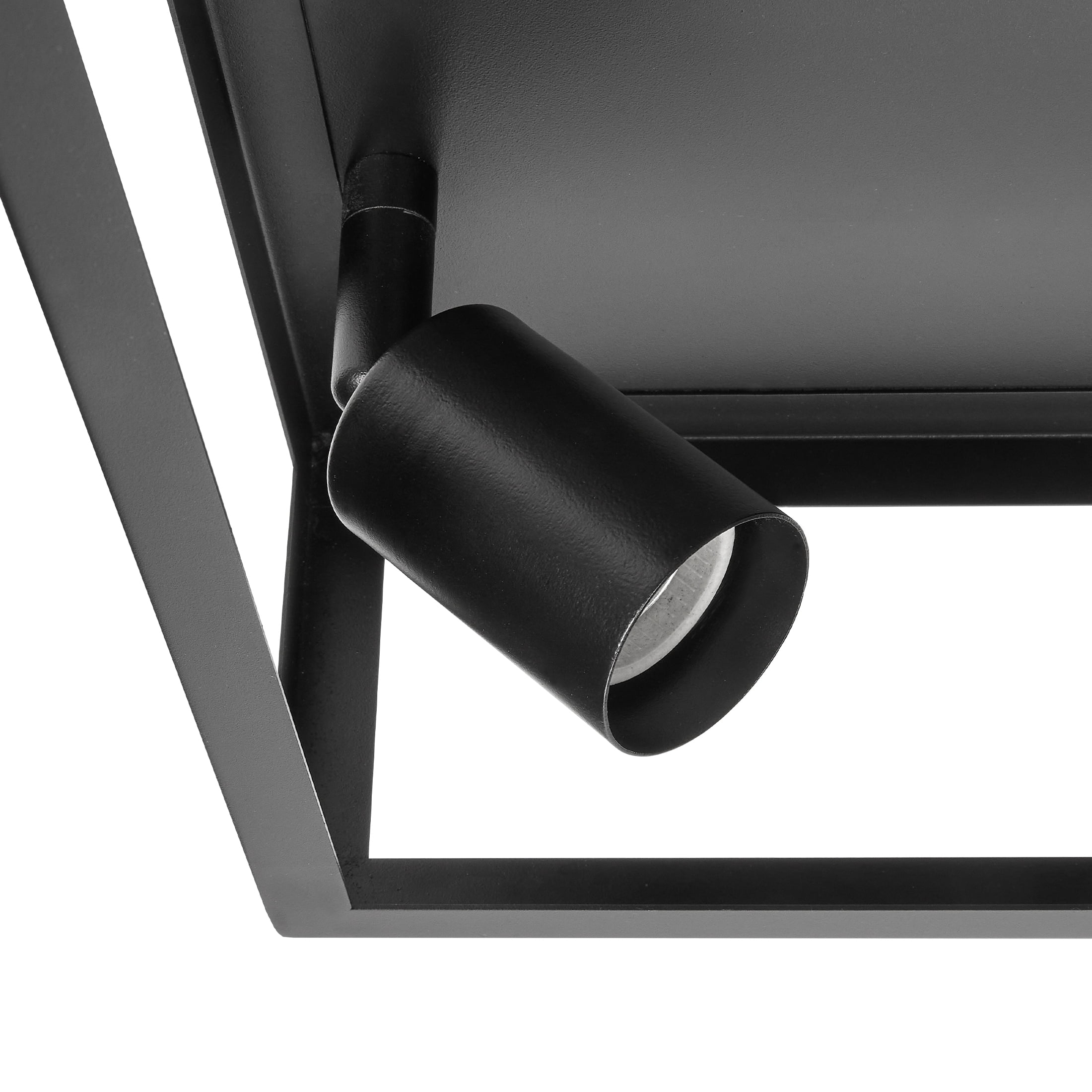 Maxxima 12” 2-Light Indoor / Outdoor Flush Mount Ceiling Light Fixture, Square Black Farmhouse Fixture, Bulbs Not Included