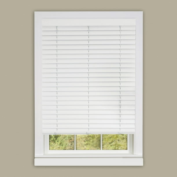 Cordless Window Blind 2" Slats Mini Blinds Vinyl Embossed Woodgrain 36