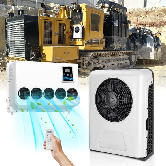 12V 12000 BTU Universal Split Aire Acondicionado, Unidad de CA de Energía Nueva 100% Eléctrica para Camión, Semi Camión, RV, Furgoneta, Camper Van (Blanco)