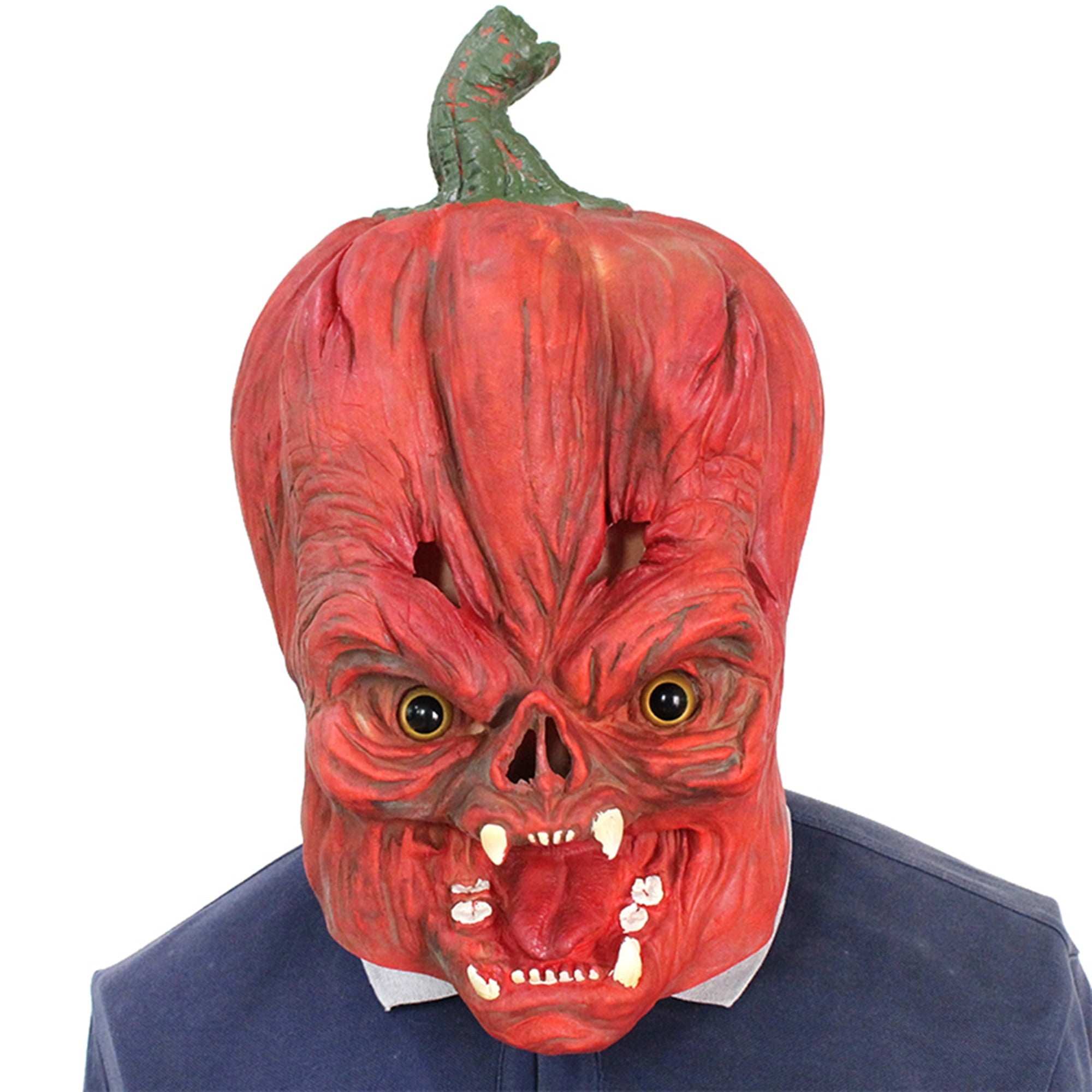 Halloween Mask, Creepy Scary Pumpkin Latex Head Mask Cosplay Props for