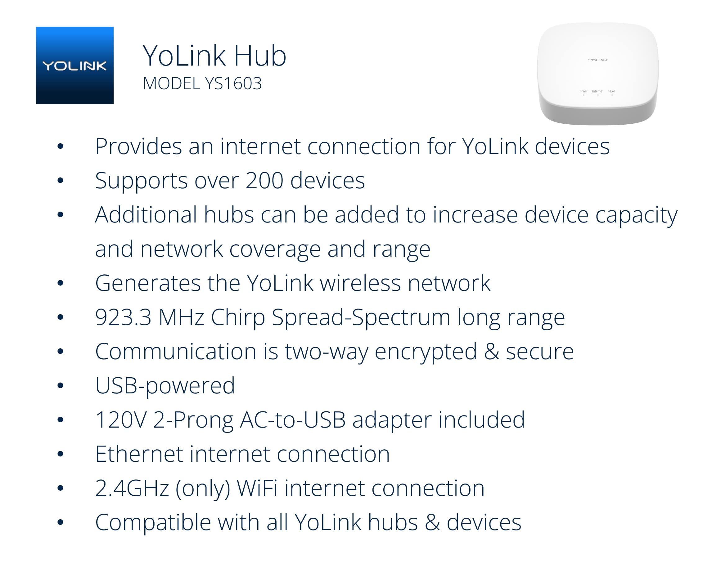 YoLink Smart Home Starter Kit: Hub & 2-Pack Water Leak Sensor 1, LoRa Up to 1/4 Mile Open-Air Range, SMS/Text, Email & Push Notifications, w/Alexa, IFTTT, Home Assistant